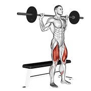 čučanj do klupe sa šipkom — fitness vježba