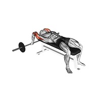 ekstenzije za triceps uskim hvatom ležeći sa šipkom — fitness vježba