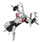 ekstenzije ležeći sa šipkom — fitness vježba
