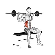 rotacije sjedeći sa šipkom — fitness vježba