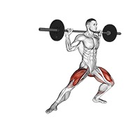 bočni split čučanj sa šipkom — fitness vježba