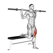 jednonožni split čučanj sa šipkom — fitness vježba