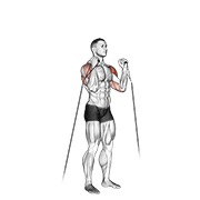 naizmjenični potisak za ramena na sajli — fitness vježba