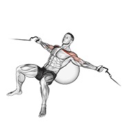 fly na pozitivnoj klupi na sajli (na lopti za stabilnost) — fitness vježba