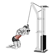 klečeći crunch na sajli — fitness vježba