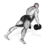 bučice slijeganje ramenima na negativnoj klupi v. 2 — fitness vježba
