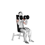 sjedeći naizmjenični potisak s bučicama — fitness vježba