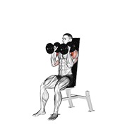 sjedeći potisak za ramena s bučicama (paralelni hvat) — fitness vježba