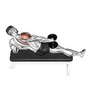 podizanje bučicom ležeći na boku — fitness vježba