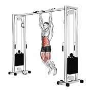 viseće podizanje kukova s ravnim nogama — fitness vježba