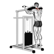 slijeganje ramenima bez hvata na spravi — fitness vježba