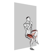 sjedeći marš (uz zid) — fitness vježba