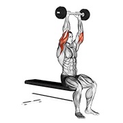ekstenzija tricepsa s olimpijskom šipkom — fitness vježba