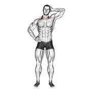 bočno istezanje vrata potiskom — fitness vježba