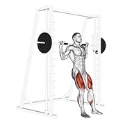 čučanj na stolac na Smith spravi — fitness vježba