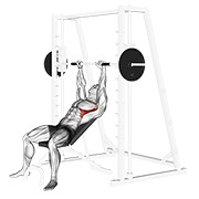 podizanje ramena s pozitivnim nagibom na Smith spravi — fitness vježba