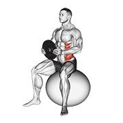 sjedeća rotacija s opterećenjem (na lopti za stabilnost) — fitness vježba