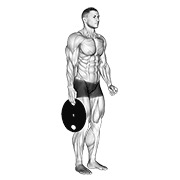 stojeći stisak šake s utegom — fitness vježba