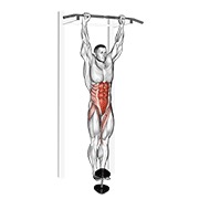 viseće podizanje nogu i kukova s opterećenjem — fitness vježba