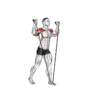 potisak za ramena s trakom — fitness vježba