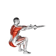 čučanj s veslanjem s trakom — fitness vježba