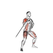 potisak iznad glave s rotacijom s trakom — fitness vježba