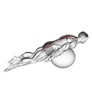 ispružanje leđa na lopti za vježbanje s koljenima od tla — fitness vježba