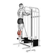 stojeće podizanje listova na sajli — fitness vježba