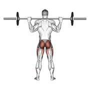 duboki čučanj sa šipkom (pogled straga) — fitness vježba