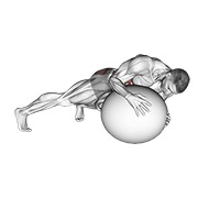 rotacija na trbuhu na lopti za stabilnost — fitness vježba