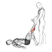 istezanje listova ležeći s pomoći — fitness vježba