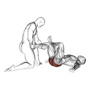 istezanje gluteusa i piriformisa ležeći s pomoći — fitness vježba