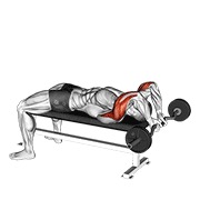 ležeće ispružanje tricepsa uskim hvatom iza glave s EZ šipkom — fitness vježba