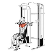 sjedeći potisak za prsa na sajli — fitness vježba