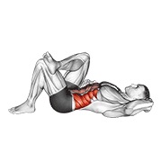 ležeći lakat prema koljenu — fitness vježba