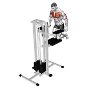propadanja za prsa širokim hvatom s pomoći (klečeći) — fitness vježba