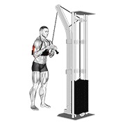 potisak tricepsa na sajli (V-ručica) (s Arm Blasterom) — fitness vježba