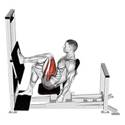 horizontalni jednonožni potisak nogama na spravi — fitness vježba