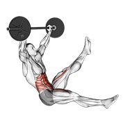 naizmjenično podizanje nogu sjedeći sa šipkom — fitness vježba