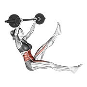 naizmjenično podizanje nogu sjedeći sa šipkom (žene) — fitness vježba