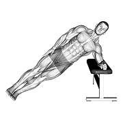 bočna daska na pozitivnoj klupi vlastitom težinom — fitness vježba