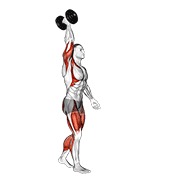 jednoručno nošenje bučice iznad glave — fitness vježba