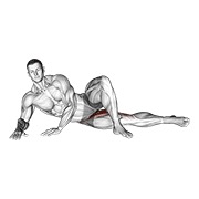 addukcija kuka ležeći na boku (muško) — fitness vježba